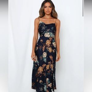 hello molly- blue, floral midi dress